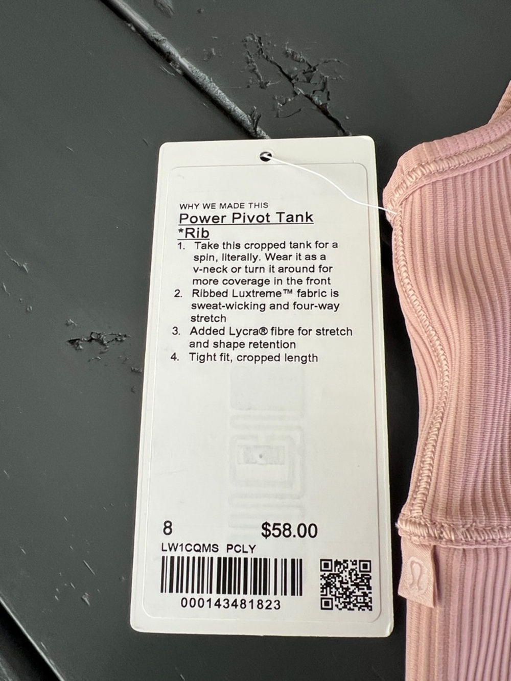 NWT Lululemon Power Pivot Ribbed Tank - Picture 5 of 9